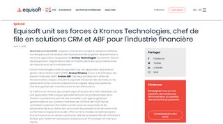 
                            7. Equisoft unit ses forces à Kronos Technologies | Equisoft