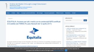 
                            9. EQUITALIA: Accesso per tutti i medici con le credenziali INPS ...