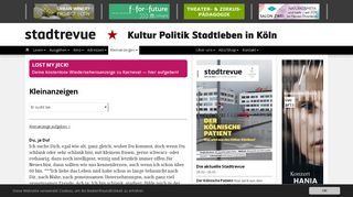 
                            5. Er sucht Sie - Kleinanzeigen: stadtrevue.de