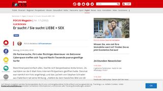 
                            11. Er sucht / Sie sucht LIEBE + SEX - FOCUS Online