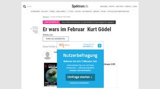 
                            8. Er wars im Februar – Kurt Gödel - Spektrum der Wissenschaft