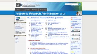 
                            1. eRA Commons Frequently Asked Questions - Electronic Research ...