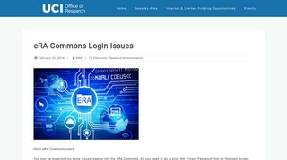 
                            8. eRA Commons Login Issues – Office of Research News ...