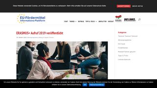 
                            12. ERASMUS+ Aufruf 2019 veröffentlicht | EU-Fördermittel-Plattform