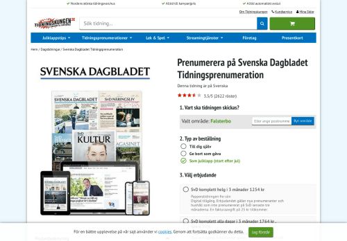 
                            7. Erbjudande: Prenumeration på Svenska Dagbladet - Tidningskungen