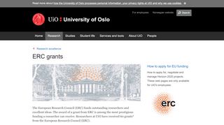 
                            6. ERC grants - University of Oslo