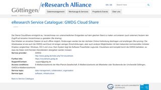 
                            8. eResearch Service Catalogue: GWDG Cloud Share | Göttingen ...