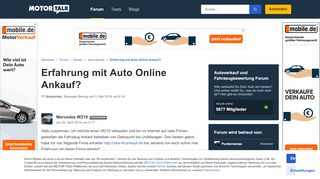 
                            10. Erfahrung mit Auto Online Ankauf? - Start Forum Wiss... - Motor-Talk