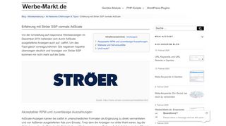 
                            2. Erfahrung mit Ströer SSP vormals AdScale als Publisher