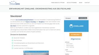 
                            5. Erfahrung mit Zinsland, Crowdinvesting aus Deutschland - Crowdbird