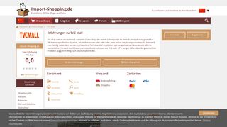 
                            4. Erfahrung TVC Mall - Import-Shopping.de