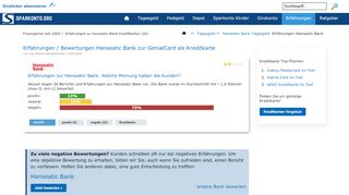 
                            7. Erfahrungen / Bewertungen Hanseatic Bank - Sparkonto.org