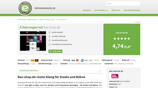 
                            9. Erfahrungen mit bax-shop.de