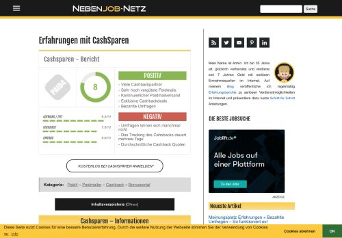 
                            5. Erfahrungen mit CashSparen » Cashback | Paidmails | Kostenloses