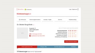 
                            10. Erfahrungen mit Dr. Becker Burg Klinik Psychosomatik, Reha-Klinik ...