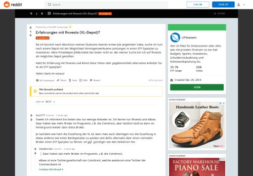 
                            11. Erfahrungen mit finvesto (VL-Depot)? : Finanzen - Reddit