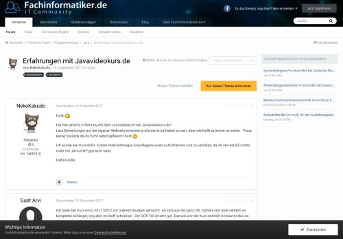 
                            12. Erfahrungen mit Javavideokurs.de - Java - Fachinformatiker.de