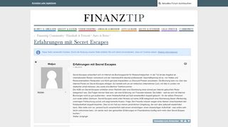 
                            7. Erfahrungen mit Secret Escapes - Auto & Reise - Finanztip Community