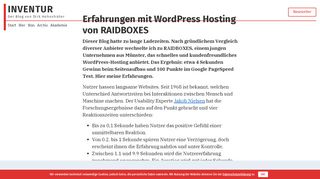 
                            9. Erfahrungen mit WordPress Hosting von RAIDBOXES | INVENTUR