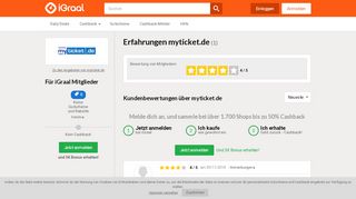 
                            13. Erfahrungen myticket.de Februar 2019: 1 Bewertungen - iGraal