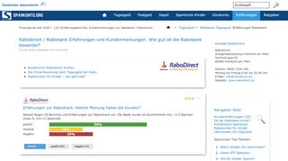 
                            9. Erfahrungen Rabobank / Rabodirect (25 Berichte) - Sparkonto.org