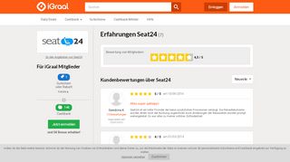 
                            8. Erfahrungen Seat24 Februar 2019: 7 Bewertungen - iGraal