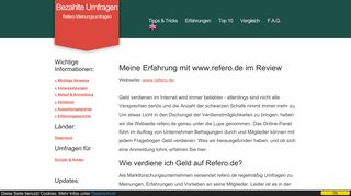 
                            6. Erfahrungsbericht 2019: Refero.de im Test: Seriös mit Umfragen Geld ...