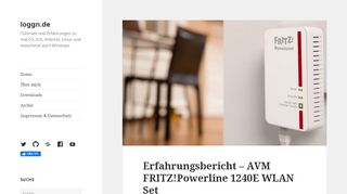 
                            12. Erfahrungsbericht – AVM FRITZ!Powerline 1240E WLAN Set › loggn ...