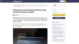 
                            10. Erfolgreiche und misslungene Windows Login-Versuche anzeigen ...