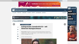 
                            9. Erfolgreicher Savedroid-ICO – mit bitterem Nachgeschmack ...