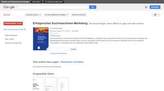
                            12. Erfolgreiches Suchmaschinen-Marketing: Wie Sie bei Google, Yahoo, ... - Google Books-Ergebnisseite