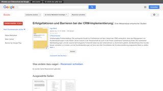 
                            4. Erfolgsfaktoren und Barrieren bei der CRM-Implementierung: Eine ...