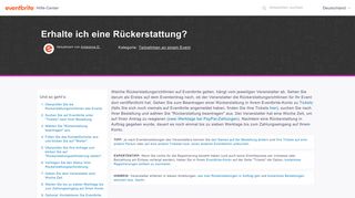 
                            3. Erhalte ich eine Rückerstattung? | Eventbrite Hilfe-Center