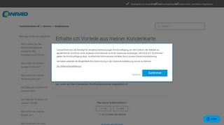 
                            7. Erhalte ich Vorteile aus meiner Kundenkarte auch ... - Conrad Electronic