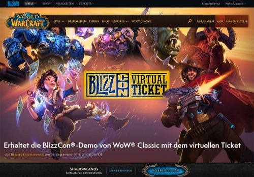 
                            3. Erhaltet die BlizzCon®-Demo von WoW® Classic mit dem virtuellen ...