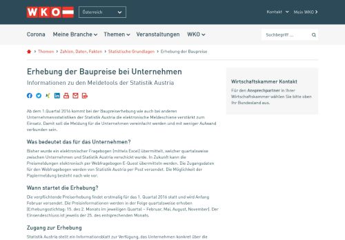 
                            8. Erhebung der Baupreise - WKO.at