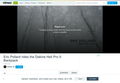 
                            13. Eric Pollard rides the Dakine Heli Pro II Backpack on Vimeo