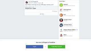 
                            12. Eric Yeo - Dear Singtel, I cannot login into your myBill... | Facebook