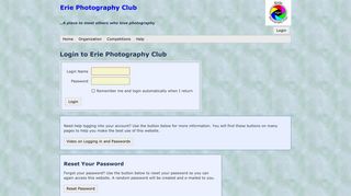 
                            11. Erie Photography Club - Login - Visual Pursuits