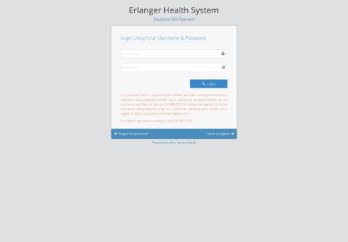 
                            8. Erlanger Health System - Login Page - EBP