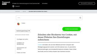 
                            5. Erlauben oder Blockieren von Cookies, mit denen ... - Mozilla Support