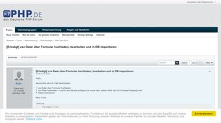 
                            6. [Erledigt] csv Datei über Formular hochladen, bearbeiten und in DB ...