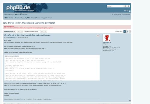 
                            2. (Erl.)Portal in der .htaccess als Startseite definieren - phpBB.de