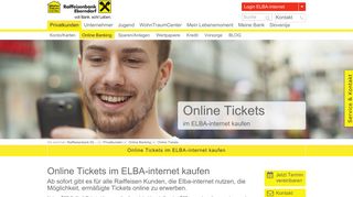 
                            6. Ermäßigte Tickets online im ELBA-internet kaufen. - Raiffeisenbank ...