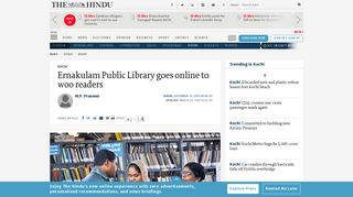 
                            7. Ernakulam Public Library goes online to woo readers - The Hindu