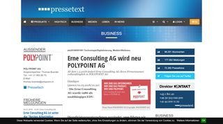 
                            10. Erne Consulting AG wird neu POLYPOINT AG - Pressetext