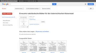 
                            13. Erneuerte vaterländische Blätter für den österreichischen Kaiserstaat - Google Books-Ergebnisseite