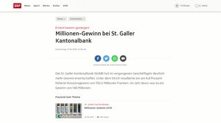 
                            5. Erneut Gewinn gesteigert - Millionen-Gewinn bei St. Galler ... - SRF