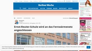 
                            10. Ernst-Reuter-Schule wird an das Fernwärmenetz angeschlossen ...