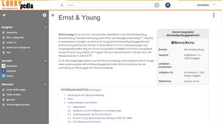 
                            8. Ernst & Young – Lobbypedia